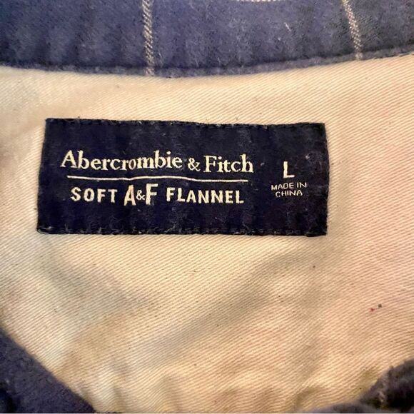 Abercrombie & Fitch Button Down Soft A&F Flannel Mens Size Large Plaid Pattern - Picture 4 of 6